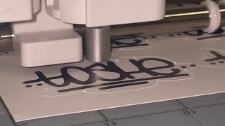 making eggshell stickers with a Cricut