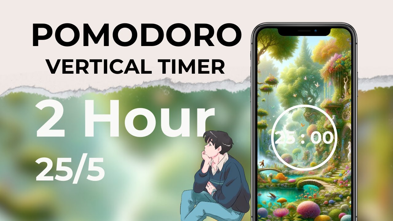 🔴 Study with me / 25/5 Pomodoro Timer Vertical 2 hours | Pomodoro ...