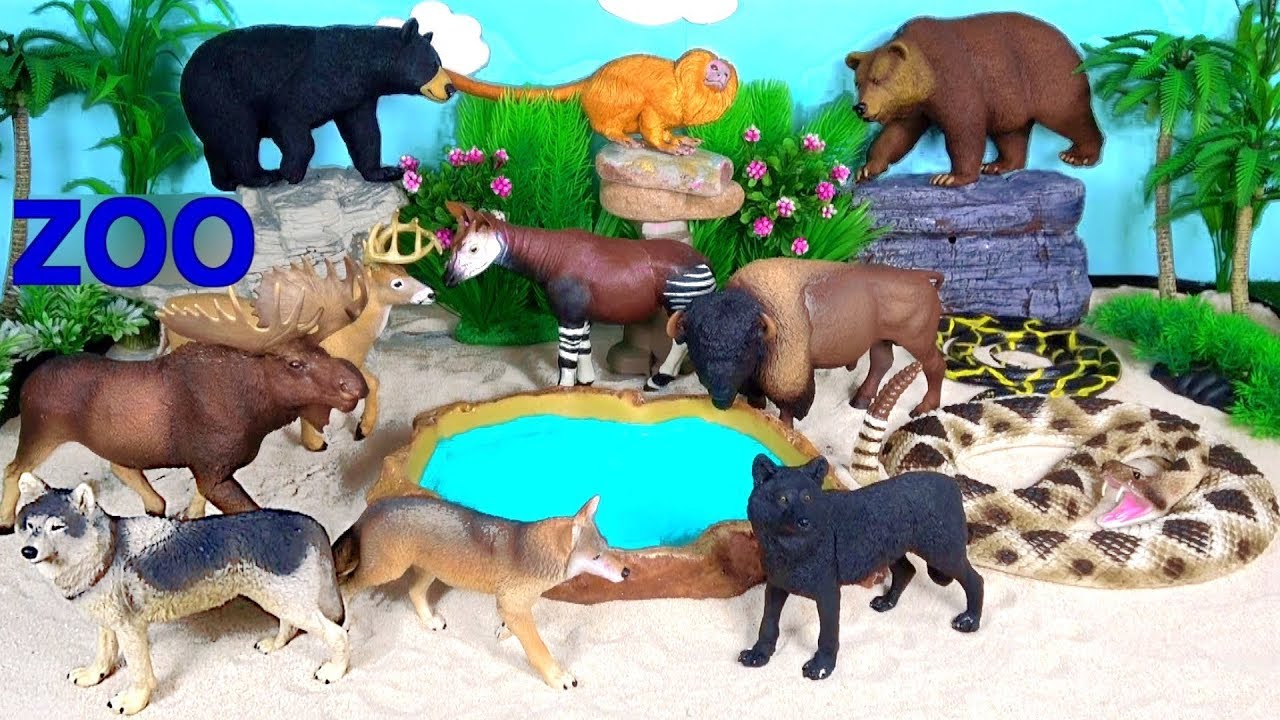 sea of thieves Wild Zoo Animal Toys For Kids - Learn Animal Names and Sounds - Learn Colors Bison