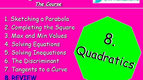 8.8 Quadratics 8. REVIEW - Higher Maths Lessons - @MrThomasMaths SQA {Recap Revision Discriminant}