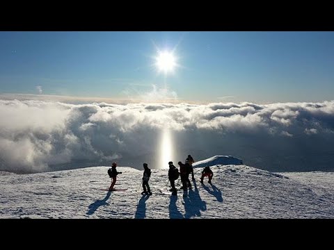 大雪山ドローン紀行 冬編 １ 旭岳からのぞむ雲海と十勝連峰 02 13 北海道新聞 Youtube