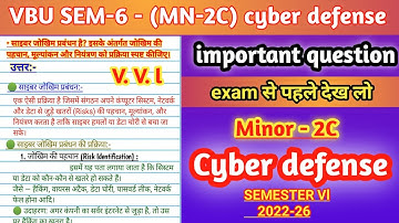 साइबर जोखिम प्रबंधन क्या है?  Mn2c - cyber defense important question semester 6  2022-26 #exam 