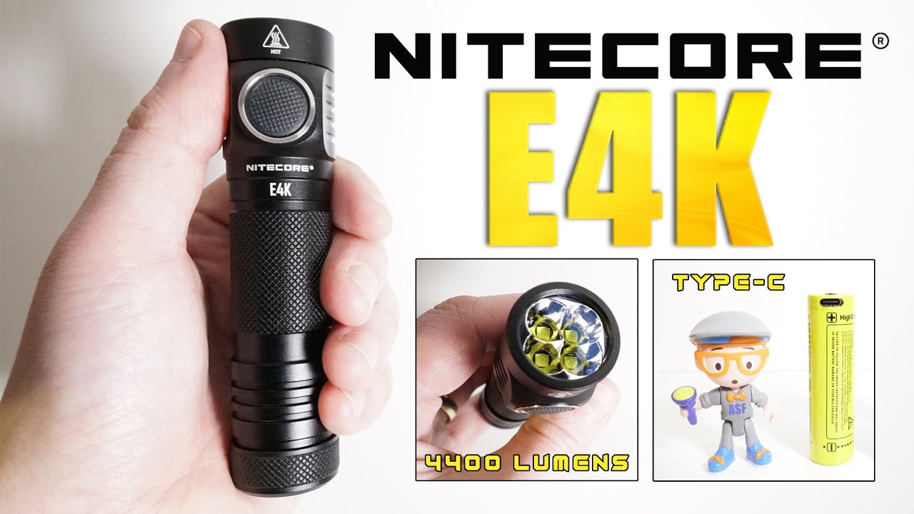 NITECORE E4K - very bright EDC flashlight!!!! (21700 Type-C .