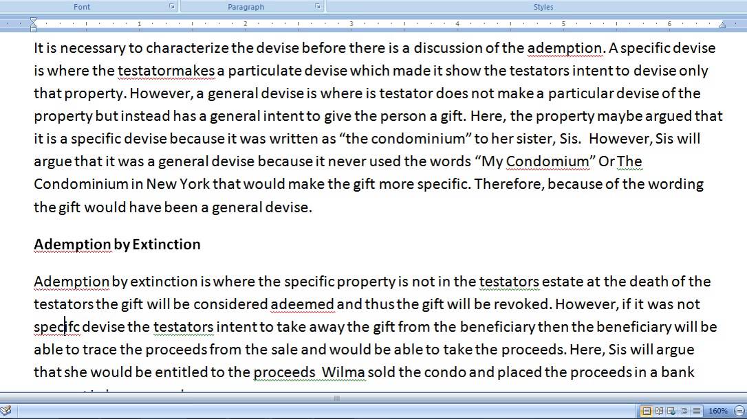 Pass the CA (California) Bar Exam - How to write the July 2008 - Wills Essay 