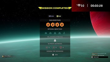 Helldivers 2 Speedrun, Destroy Command Bunkers, Extract%, Solo, Super Helldive, 2:28