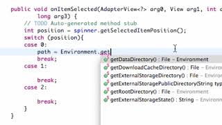 Android Application Development Tutorial   106   OnItemSelected and File Directories