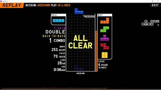 [TETR.IO] 40L Sprint / Sub 60 (58.230) but only using Gamushiro DPC loop.