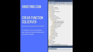 Tutorial SqlServer - Crear Funciones (FUNCTION)