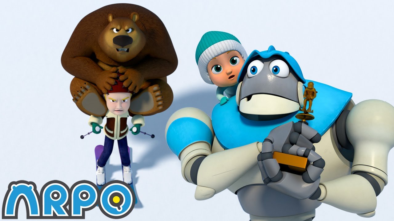 CHAOTIC Skiing Adventure! 🐻 | Arpo the Robot | Moonbug Kids Cartoon Adventure