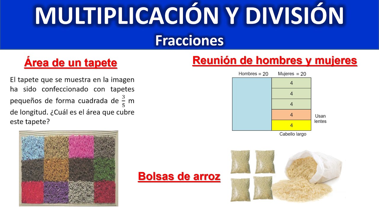 Multiplicaciones y divisiones de fracciones