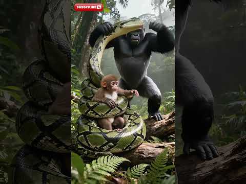 Father S Instinct Gorilla Saves His Baby From The Python