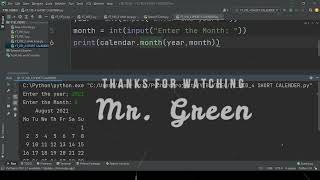 Calendar Module Create A User Input Calendar In Python Of Any Year And Any Month