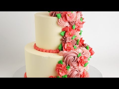 SUPER EASY cascading Floral CAKE TUTORIAL- Rosie's Dessert Spot