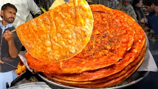 Famous Lahori Katlama Recipe | Deep-Fried Desi Pizza at Data Darbar Lahore | Pakistani Street Food