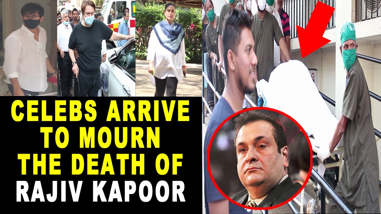 Celebrities arrive to mourn the death of Rajiv Kapoor - YouTube