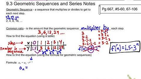 9.3 Geometric Sequences and Series Notes