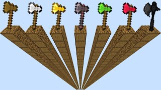 Which axe is faster in Minecraft experiment?