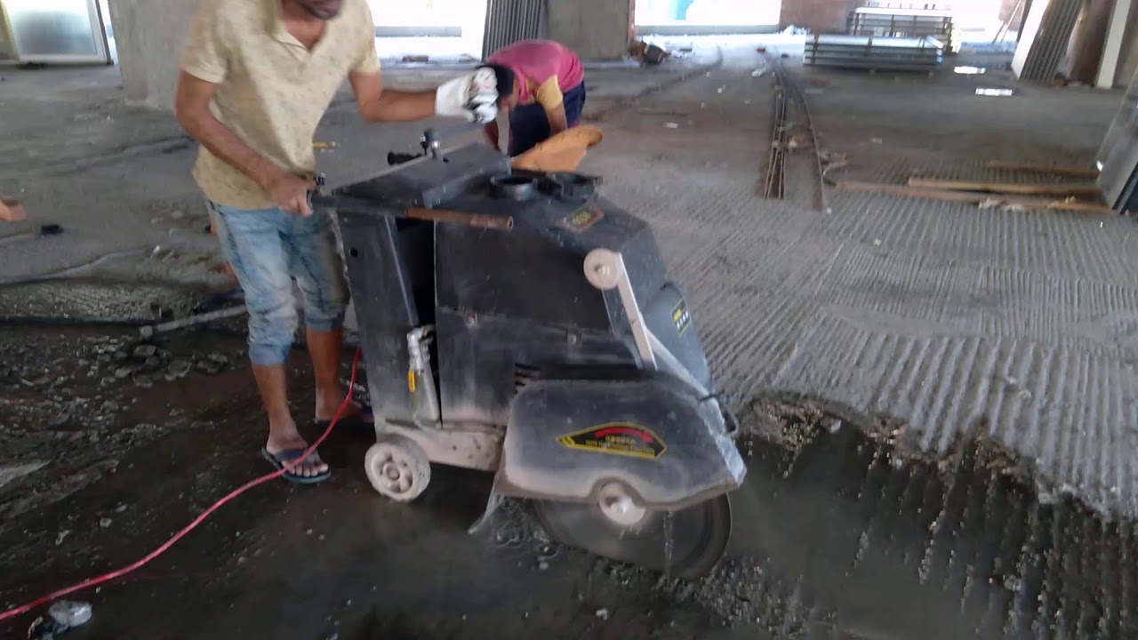 Slab Cutting for Retrofitting Work - YouTube