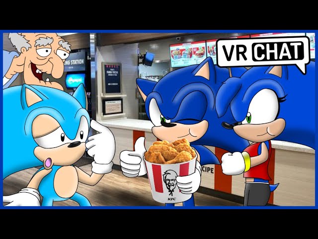 SONIC AND SONICA MEET CLASSIC SONIC AT A KFC IN VR CHAT 