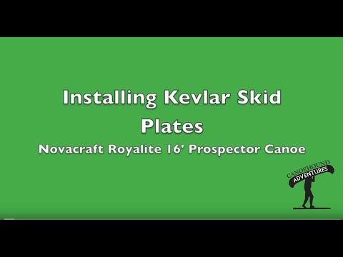 installing kevlar skid plates on to a royalex canoe - youtube