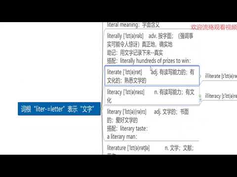 181 词汇课91:词根liter ;词根cent cant - YouTube