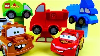 MCQUEEN & MATER TOW TRUCK WITH LEGO DUPLO COMBINE AND CREATE CARS AND TRUCK TOYS FOR TODDLERS