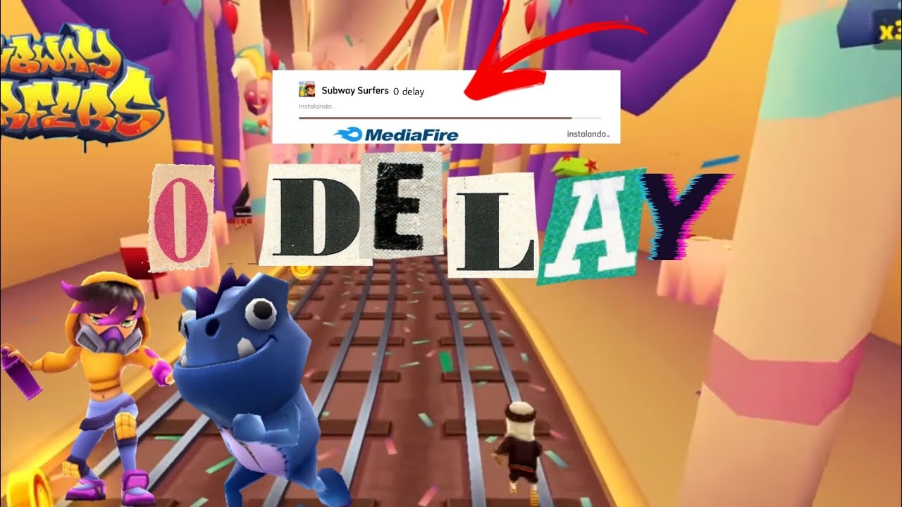 Novo subway surfers com 0 delay!! Link direto MediaFire!! gameplay testando  + tutorial de abaixar! 