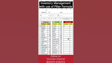 Inventory Management with Use of Filter #youtube #excel #shorts #formula #filters #tricks #freshers