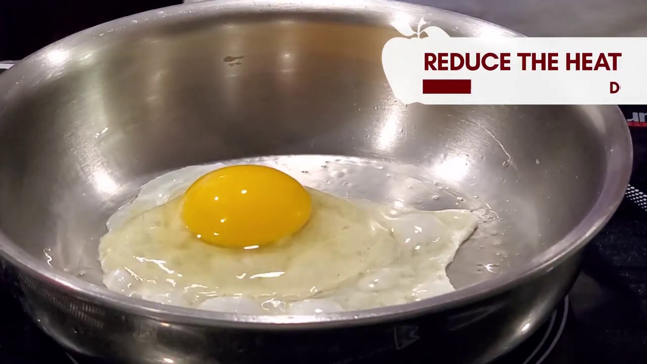 How to fry an egg in Kitchen Craft Stainless Steel Cookware - YouTube