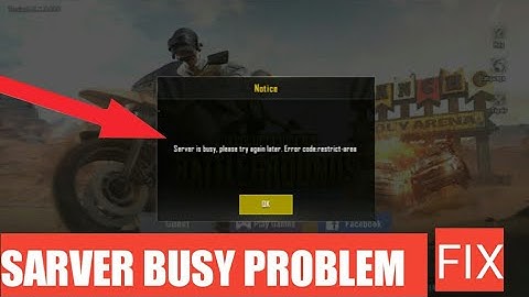 How To Fix Sarver Busy And Restricted Area On Pubg Mobile Lite Android Support