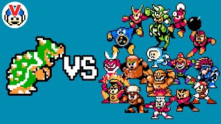 Bowser CHALLENGE (VS  Mega Man Robot Masters) | Mega Man & Super Mario Bros CPU Battle