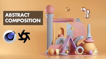 Cinema 4D Octane Render Abstract Composition 3D Modeling, Studio Lighting and Rendering Tutorial 2