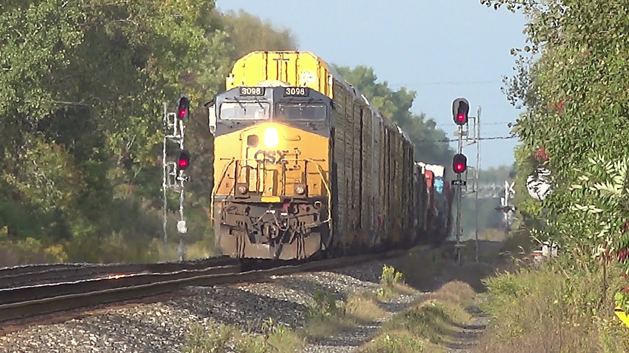 Truck Goes Around Gates w Train Approaching! CSX Train w a DPU Alright