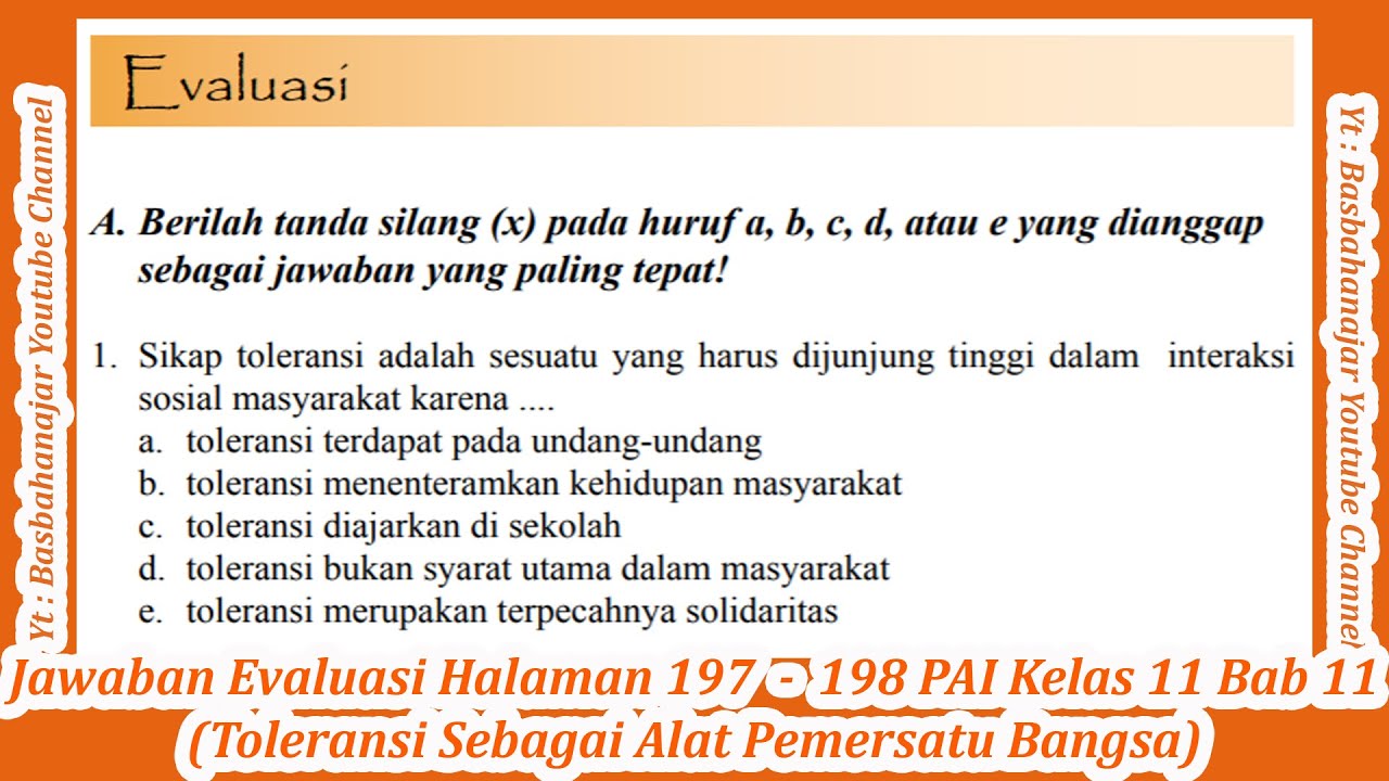 Perilaku toleransi adalah sesuatu yang harus dijunjung tinggi dalam interaksi sosial masyarakat kare