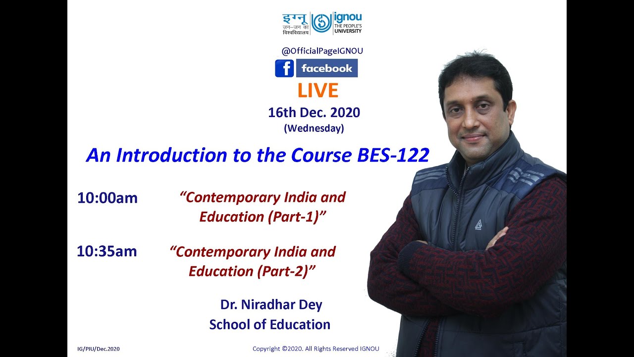 Contemporary India and Education (BES-122, B.Ed. Prog. IGNOU) - Part-1