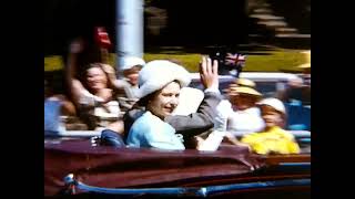 Queen Elizabeth - Visit of Melbourne, Australia 1954 - [UNSEEN RARE COLOUR 8mm FOOTAGE]