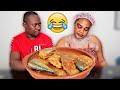 Eating together looking like this mukprank to see hubby reaction  african food mukbang