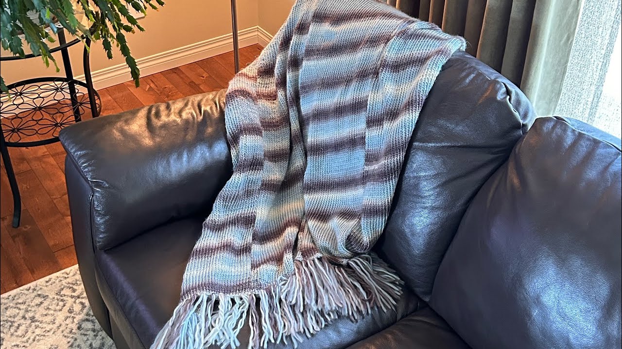 Easy Throw Blanket - Made in Flat Panel Mode ~ Addi, Sentro, Circular Knitting