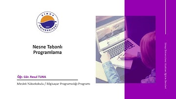 Nesne Tabanlı Programlama I - 3.Hafta 4.Ders