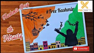 How to make poster of kashmir day | 5 February | Kashmir Day | Free Kashmir | PM Crafts screenshot 4