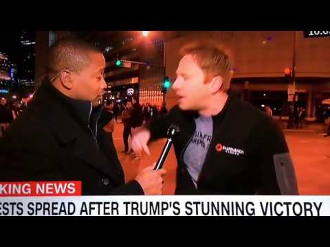 CNN cameraman BUSTED pretending to be "ANTI TRUMP" protestor