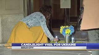 Candlelight Vigil For Ukraine Held In Sioux City