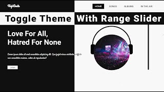 Theme Switch With Range Input | Black and White Theme | Header Design |  CSS | Techy Programmers