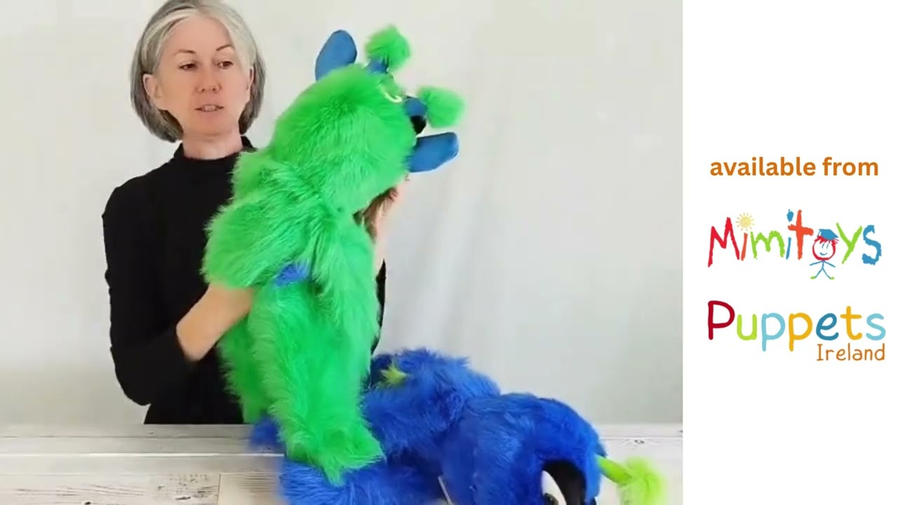 Blue and Green Monster Hand Puppet - YouTube