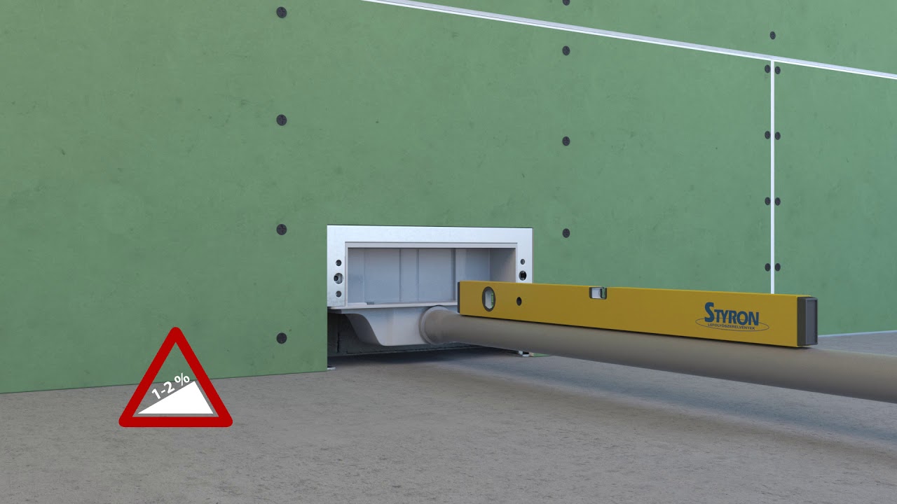 Styron Kft. - STY-F1KF - Falba építhető zuhanyfolyóka beépítési videó