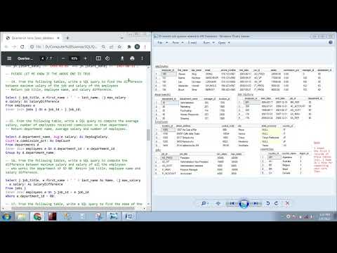 SQL Queries on joins - 29 solved join queries  - MS SQL server - HR Database