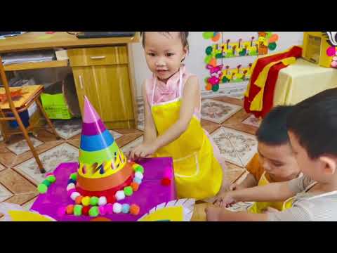 Hoạt động: Trang trí đầu lân - Lớp 4 tuổi C (Trường MN Đức Chính)