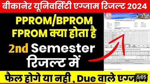 B.A Result में PPROM,BPROM,FPROM क्या होता है। 2nd Semester में क्या फैल होगे। Due Paper,% कैसे देखे