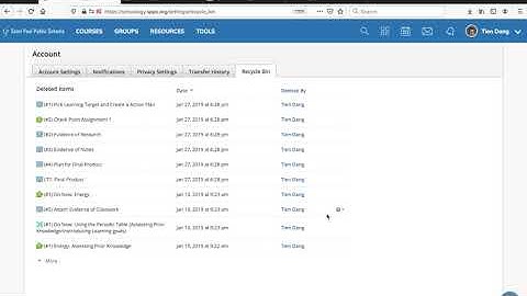 Schoology: Recover Deleted Materials from Resources How to?