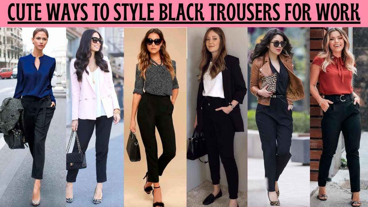 how to style black trousers pants for office | office black trousers ...